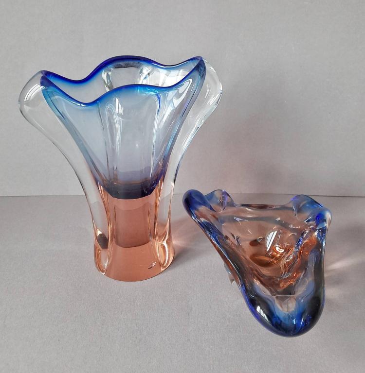 【希少】ヴィンテージ ART glass STENHYTAA W.W. Ваза ART GLASS цветное стекло Чехия 1960 автор Frantisek Zemek