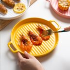 Блюдо с рифленым дном круглое 6743 22 см желтое