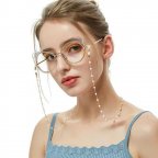 Цепочка для очков 9583 61 см белая с золотистым