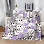 Плед 3D Кошачий бум фиолетовый 10649 135х160 см