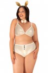 Еротичний рольовий костюм зайчика Obsessive Neo Goldes Перламутровий 2XL/3XL