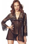 Сексуальний пеньюар з тюлю та сітчастого мережива Anais Jolie, Чорний, L, XL
