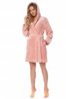 Халат короткий теплий з капюшоном L&L 2125 Ole Абрикосовий XL