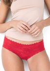 Мереживні безшовні трусики сліпи Julimex Bellie, Червоний, XL