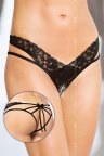 Жіночі трусики з розрізом Softline Thongs 2438, Чорний, S, M