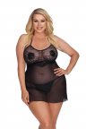 Сексуальна сорочка Anais Luxury Lingerie Liva, Чорний, 3XL, 4XL
