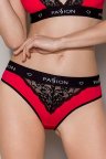 Трусики з широкою гумкою і мереживом Passion PS001 PANTIES, Червоний, L