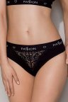Трусики з широкою гумкою і мереживом Passion PS001 PANTIES, Чорний, L