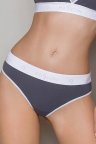 Спортивні бавовняні трусики-стринги Passion PS007 PANTIES, Темно-сірий, S