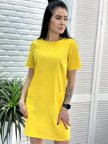 Короткое летнее платье из льна "Tiffany" Желтый, 46/48