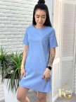 Короткое летнее платье из льна "Tiffany" Голубой, 46/48