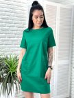 Короткое летнее платье из льна "Tiffany" Зеленый, 46/48