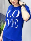 Костюм с широкими штанами женский "Love story" Электрик, 42/44