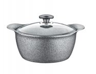 Кастрюля со стеклянной крышкой OMS 3120-24-grey 24 см 4.5 л