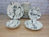 Сервиз столовый TULU BlaСk KL24-marble-BLAСK 24 предмета