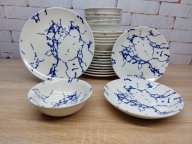 Сервиз столовый TULU Blue KL24-marble-BLUE 24 предмета
