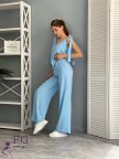 Летний костюм с широкими штанами "Ясмин" Голубой, 46