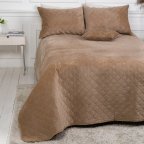 Покрывало евро ТЕП Velour Ромб круглый 4-00517-22472 220х240 см темно-бежевое