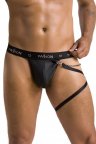 Труси стринги з екошкіри Passion 058 THONG BILL, Чорний, L, XL