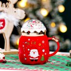 Кружка с крышкой новогодняя Santa Claus 13661 400 мл красная