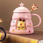 Кружка с крышкой новогодняя Merry Christmas 13666 400 мл розовая