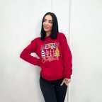 Женский батник с праздничным принтом "Christmas" Красный, 50/52