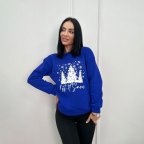 Женский свитшот с зимним принтом "Snow" Электрик, 50/52