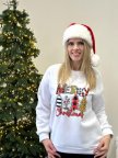 Женский батник с праздничным принтом "Christmas" Белый, 50/52