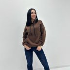 Однотонный батник с капюшоном "Kerry" 42/44, Шоколадный