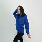 Женский теплый худи с капюшоном "Basic" Турция 50/52, Электрик