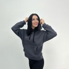 Женский теплый худи с капюшоном "Basic" Турция 42/44, Графит
