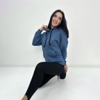 Женский теплый худи с капюшоном "Basic" Турция 42/44, Джинс