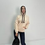 Женский теплый худи с капюшоном "Basic" Турция 50/52, Бежевый