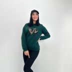 Базовый женский свитшот "Be kind" Турция Темно-зеленый, 50/52