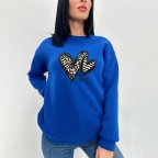 Базовый женский свитшот "Be kind" Турция Электрик, 50/52