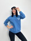 Свитшот женский с принтом сердца "Self" Турция Джинс, 42/44