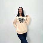 Базовый женский свитшот "Be kind" Турция Бежевый, 50/52