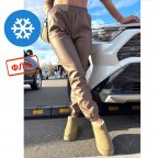 Штаны-джоггеры из экокожи на флисе "Spenser"