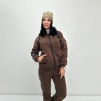 Женский спортивный костюм c нашивками "Walker" 54/56, Шоколадный
