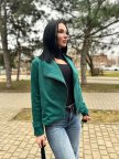 Замшевая куртка косуха женская "Nessa" 42/44, Зеленый
