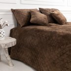 Покрывало евро ТЕП Velour Ромб круглый 4-00517-22405 220х240 см коричневое