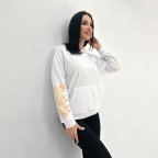 Демисезонный женский худи с принтом "Seed" 50/52, Белый