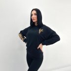 Демисезонный женский худи с принтом "Seed" 42/44, Черный