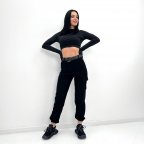 Брюки карго женские с карманами "Urban" 52, Черный