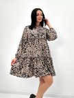 Свободное платье с длинным рукавом "Lichi" 46/48, Капучино