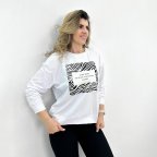 Женский свитшот с принтом зебры "Wild" 54/56, Белый