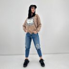 Женский свитшот с принтом зебры "Wild" 42/44, капучино