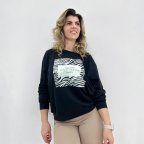 Женский свитшот с принтом зебры "Wild" 54/56, Черный