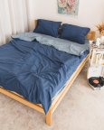 Постельное белье евро Dushka Home Вареный хлопок 20482 200х220 см синяя с голубым