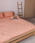 Постельное белье евро Dushka Home Вареный хлопок 20506 200х220 см персиковое